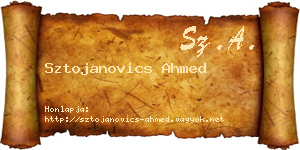 Sztojanovics Ahmed névjegykártya